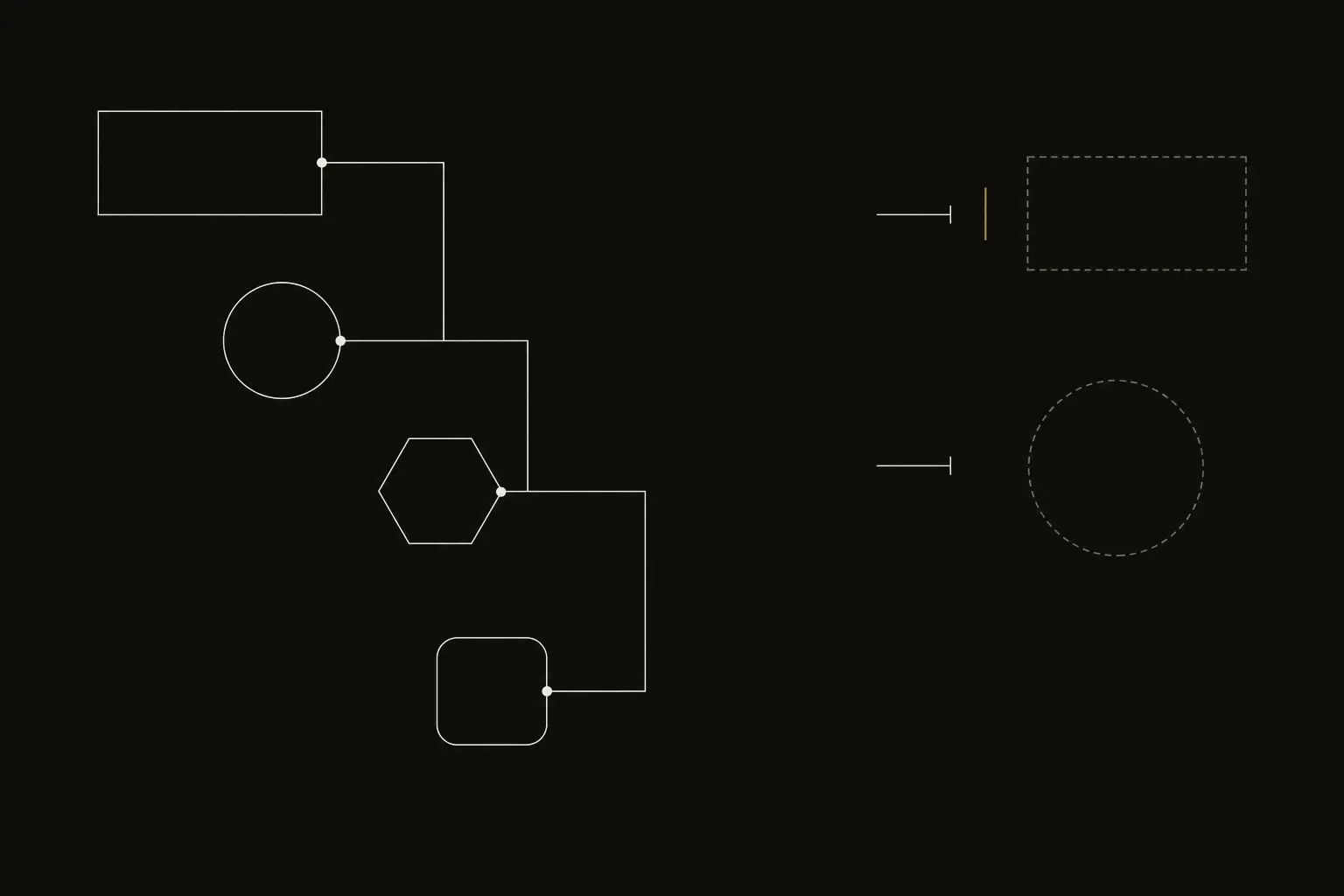 System components, some reduced to dashed outlines: an image of decommissioning legacy systems