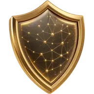 Schild aus Bronze mit eingeschlossenem Datennetz: Symbol für Business Data Strategy